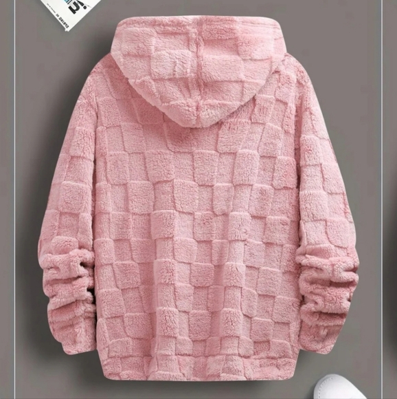 NWOT California Keynote cozy fuzzy viral hoodie in pink size Large - Picture 2 of 6